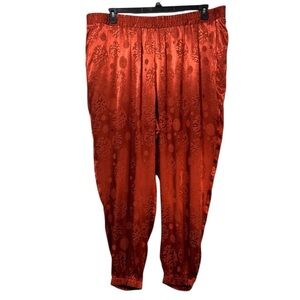 Eloquii Pants Orange Oriental Print Boho Jogger Style Pant in Size 24‎  NWT